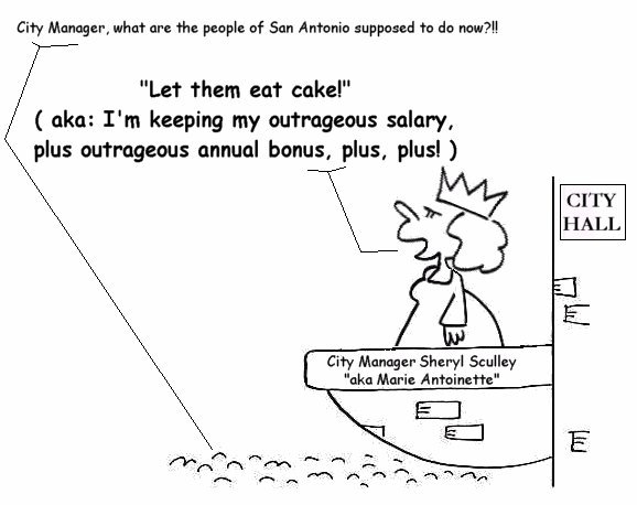 SCULLEY: LET THEM EAT CAKE! I'm keeping my outrageous salary, plus outrageous annual bonus, plus, plus!